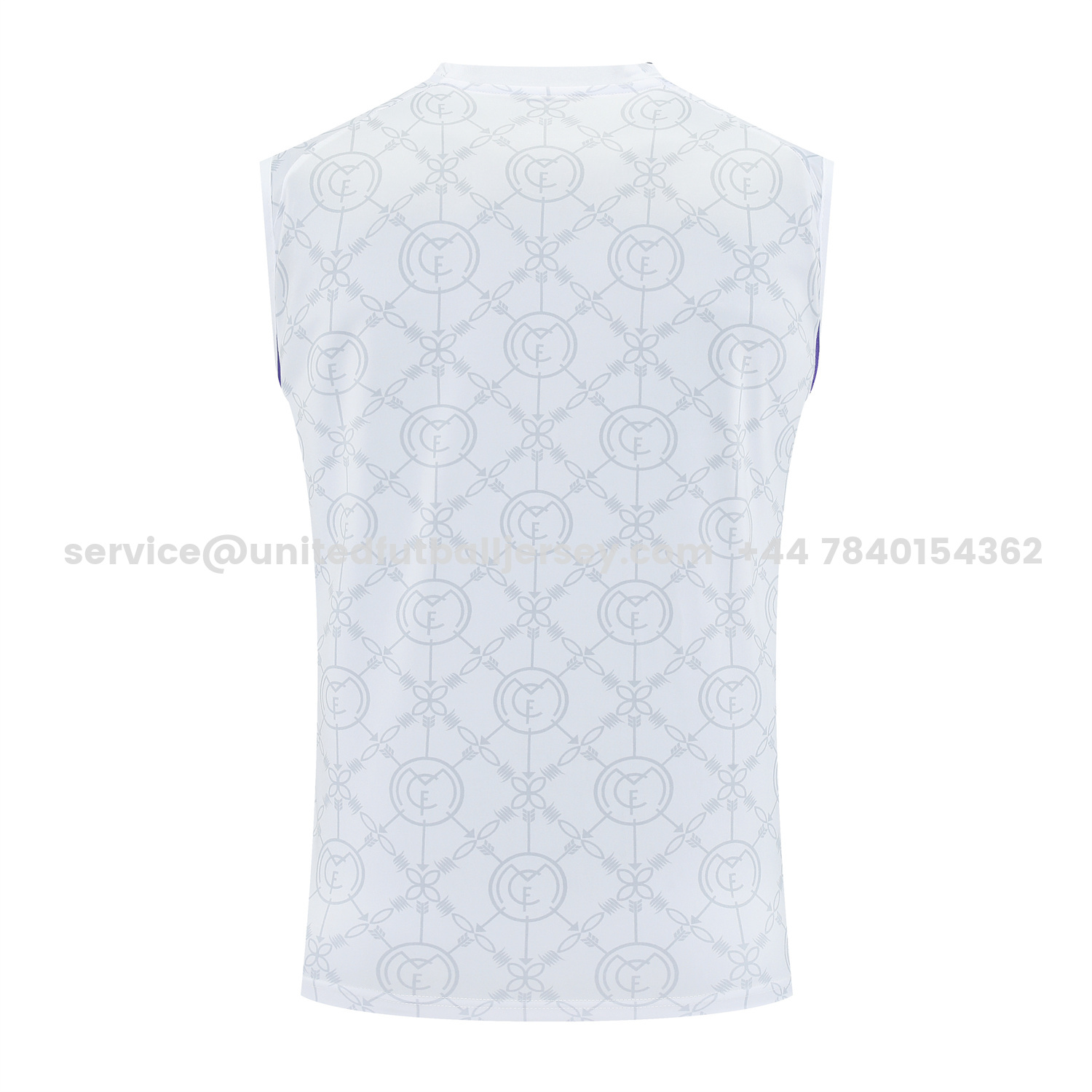 unitedfutballjersey-Real Madrid 25-26 Vest Training Set - Blue Edge White Vest & Black Shorts