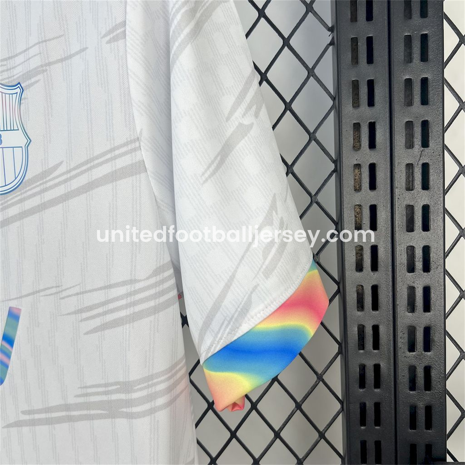 unitedfutballjersey-Barcelona 25-26 Colored Cuffs White Jersey - Fans Version