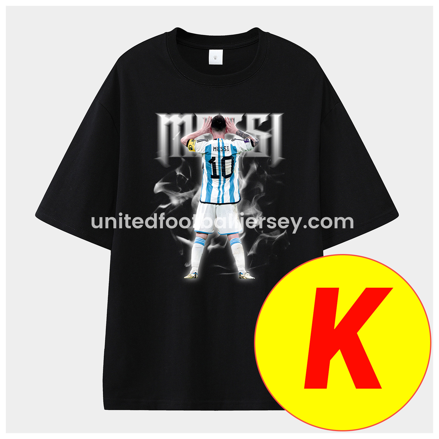 unitedfutballjersey-Messi GOAT Argentina Barcelona INT M.A.M Unisex Pure Cotton T-shirt