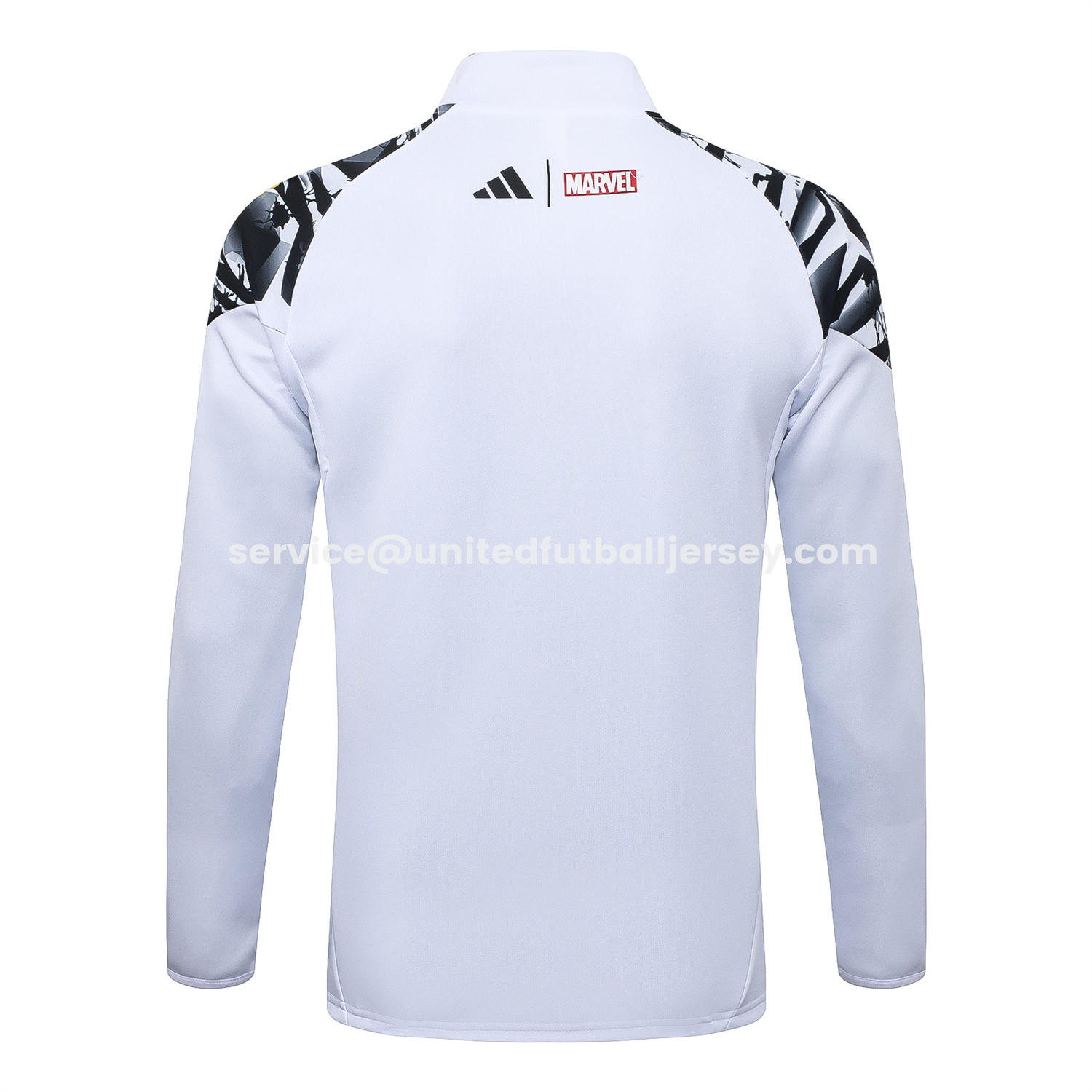 unitedfutballjersey-Real Madrid 25-26 Unsponsored Long Sleeve Training Set - White Top & Black Pants
