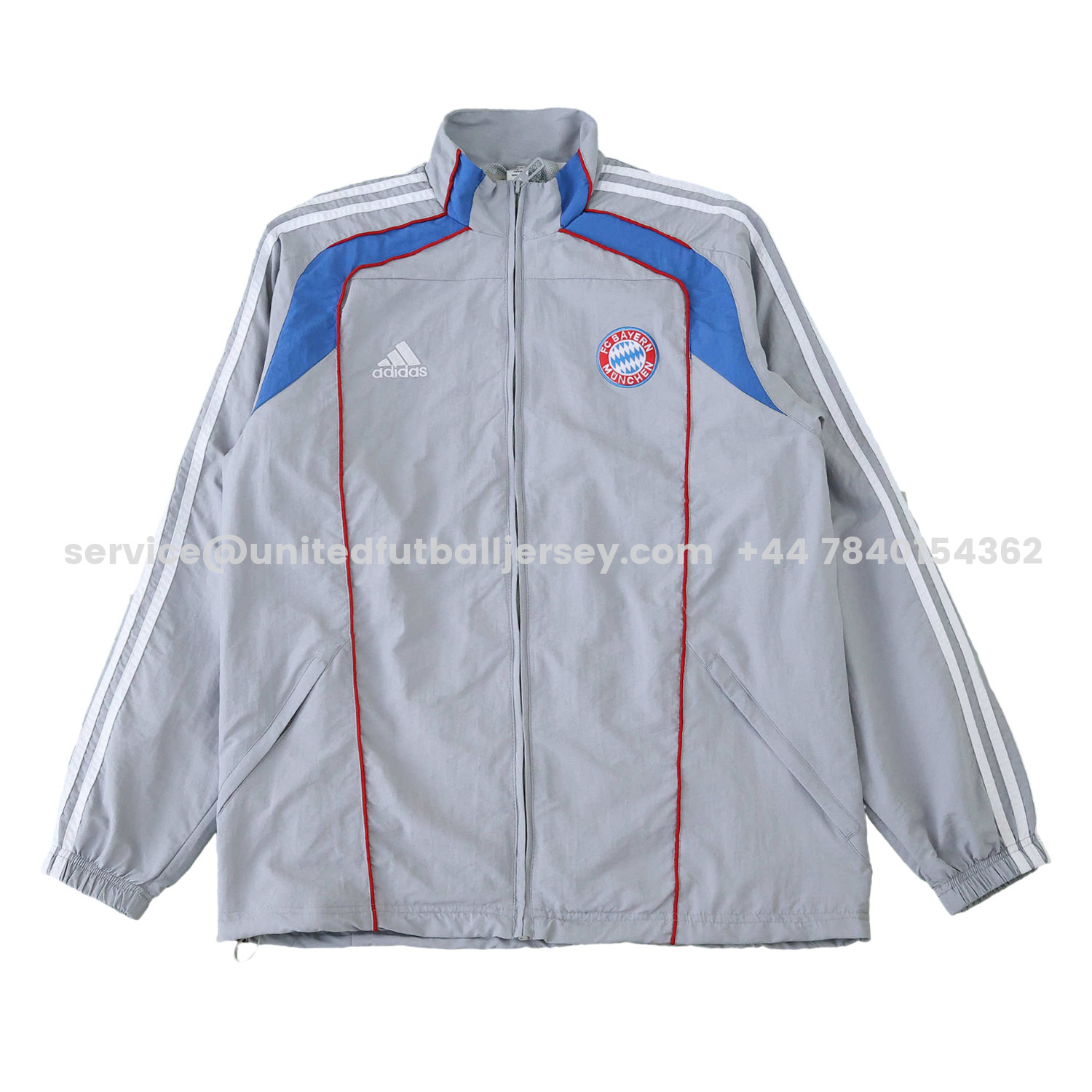 unitedfutballjersey-Bayern Munich 25-26 Grey Throwback Windbreaker Jacket - Grey