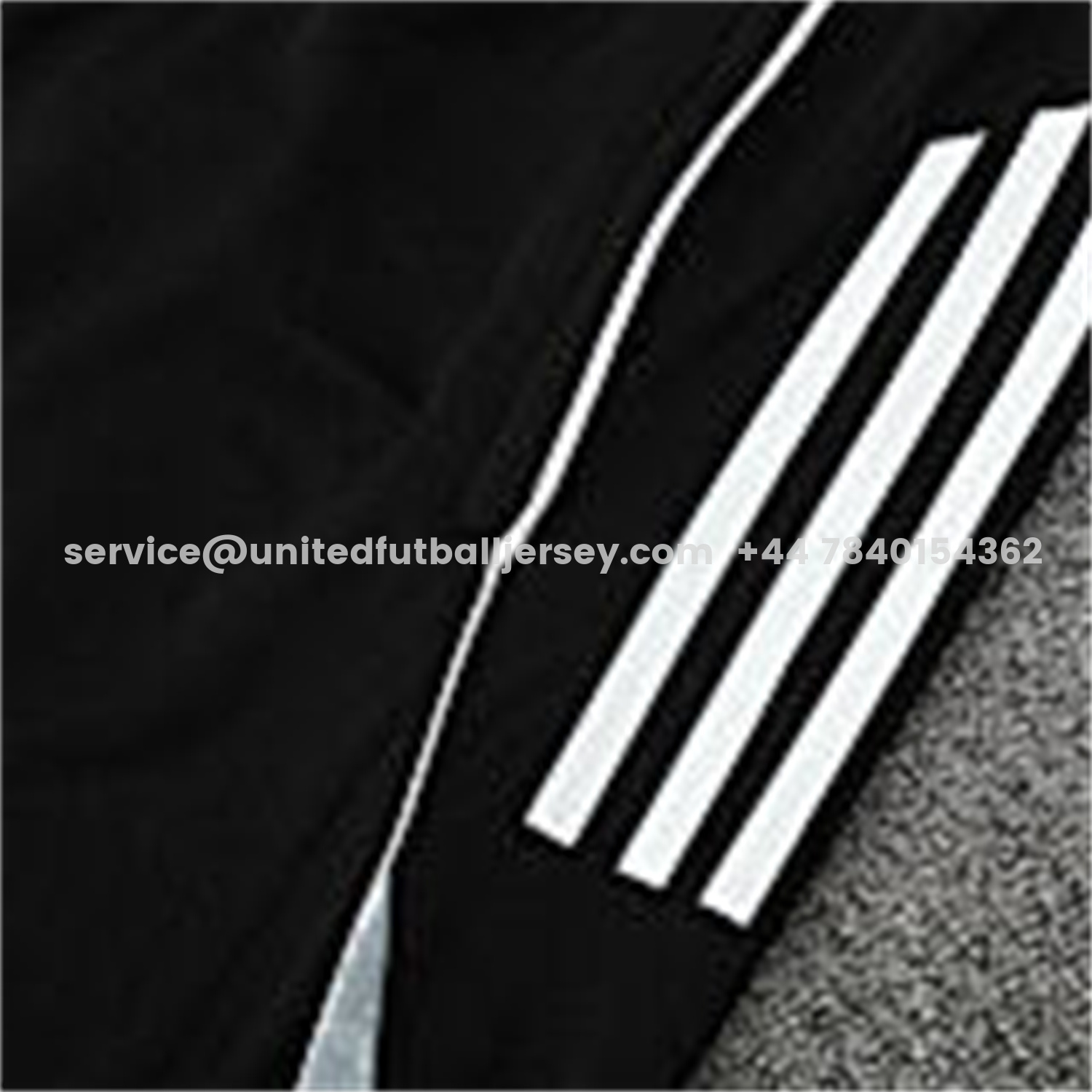 unitedfutballjersey-INT M.A.M 25-26 Short-Sleeve Training Set - Light Grey Stripes Black Top & Black Shorts