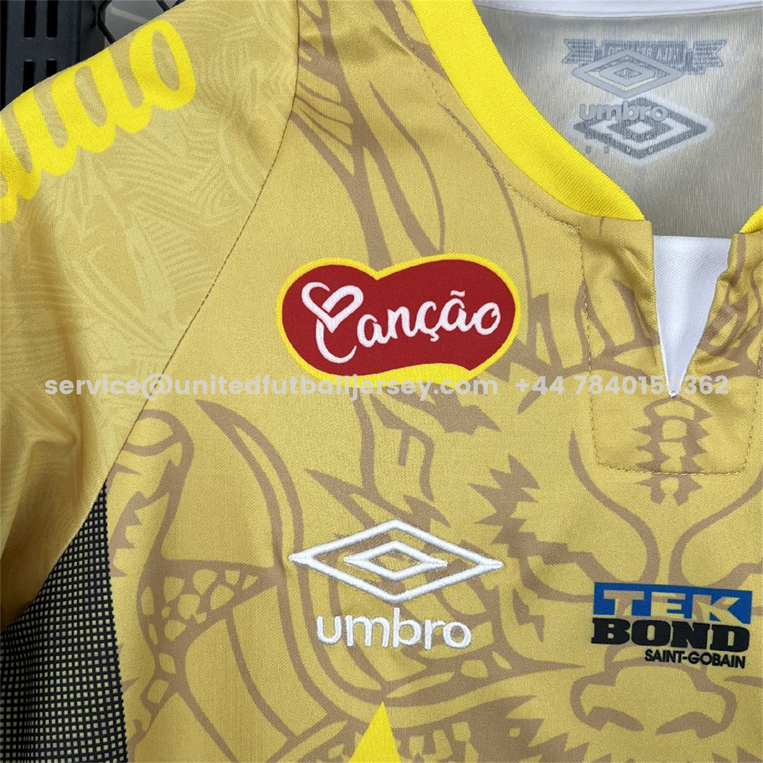 unitedfutballjersey-Santos 25-26 Yellow Special Jersey with Sponsors - Fans Version