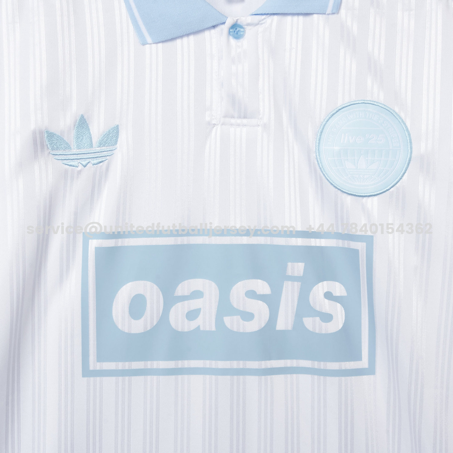 unitedfutballjersey-Bohemian 25-26 Oasis Originals Tour White And Sky Blue Jersey With Number 25 - Fans Version