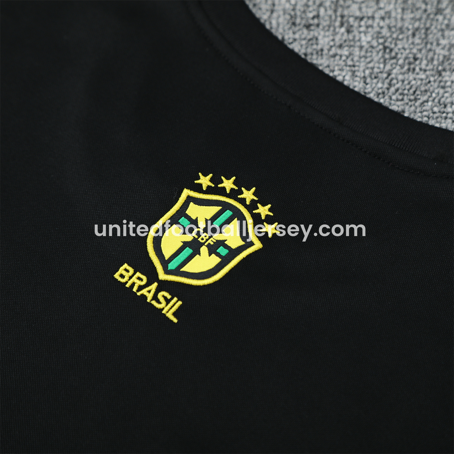 unitedfutballjersey-Brazil 25-26 Gray Jesus Statue Vest Training Set - Gray Vest & Black Shorts