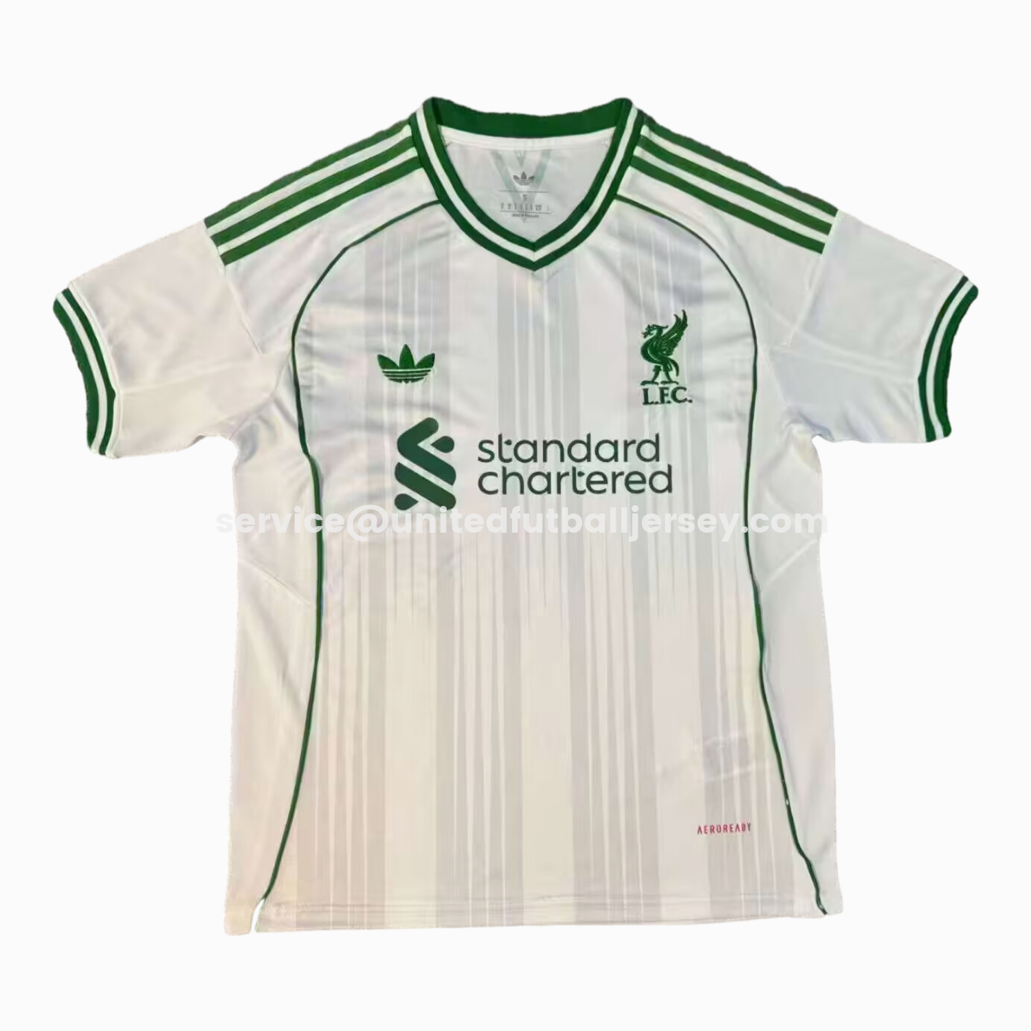 unitedfutballjersey-Liver.pool 25-26 Green Lines White Special Jersey - Fans Version