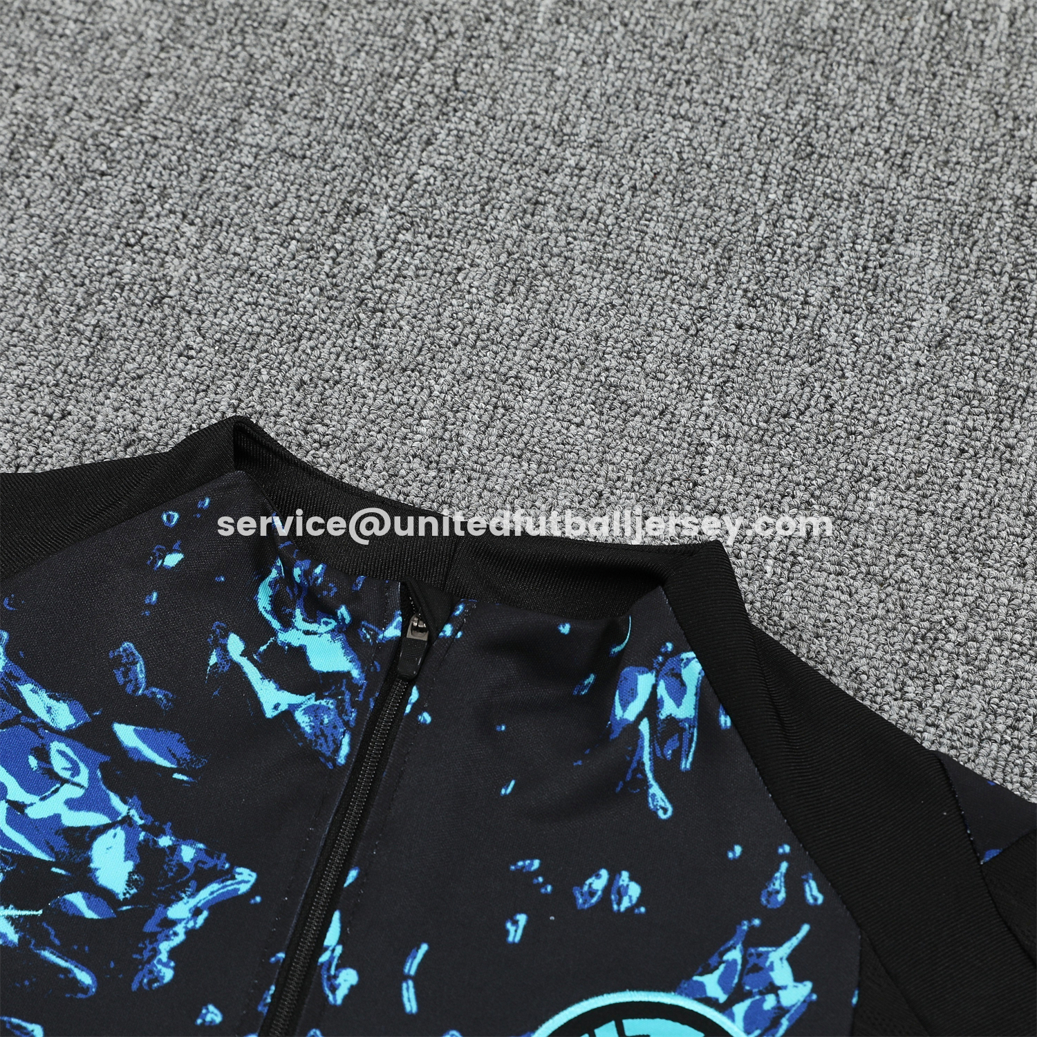 unitedfutballjersey-Inter Milan 25-26 Long Sleeve Training Set - Blue Dragon Scales Top & Black Pants