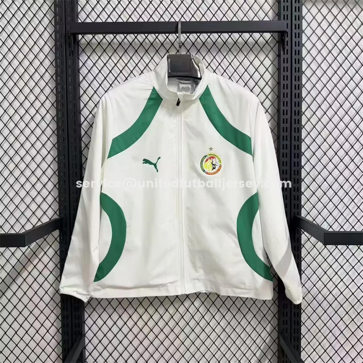 unitedfutballjersey-Senegal 25-26 Windbreaker Jacket - White And Green
