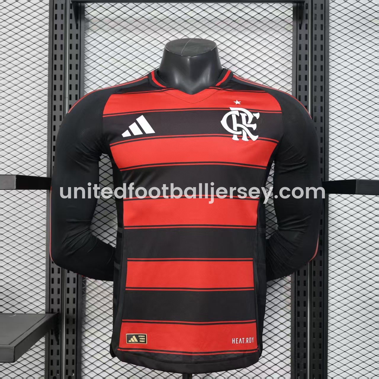 unitedfutballjersey-Flamengo 25-26 Home Long Sleeves Unsponsored Jersey - Player Version