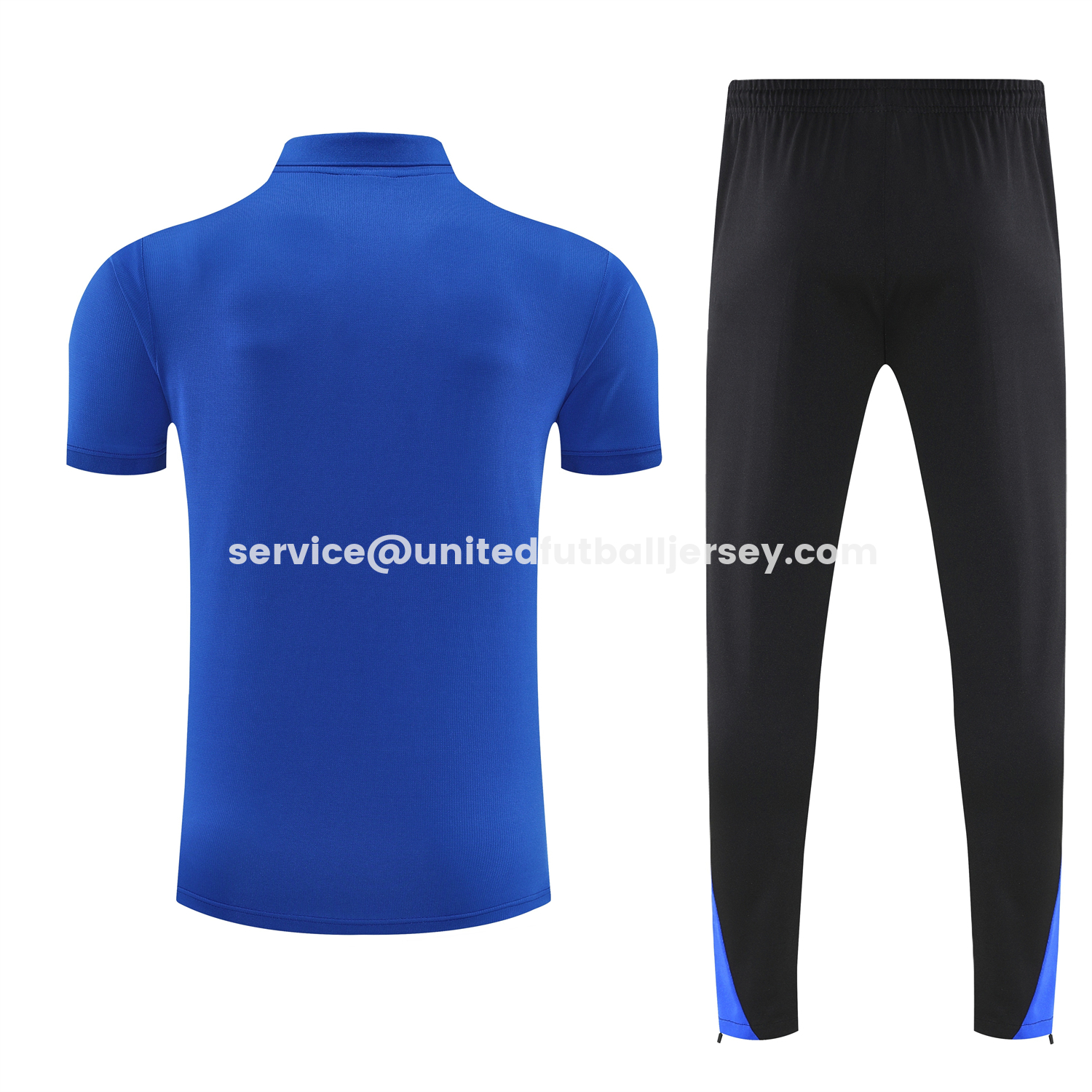 unitedfutballjersey-C.H.E.L.S.E.A 25-26 POLO Short-Sleeve Training Set - Blue Top and Black Pants