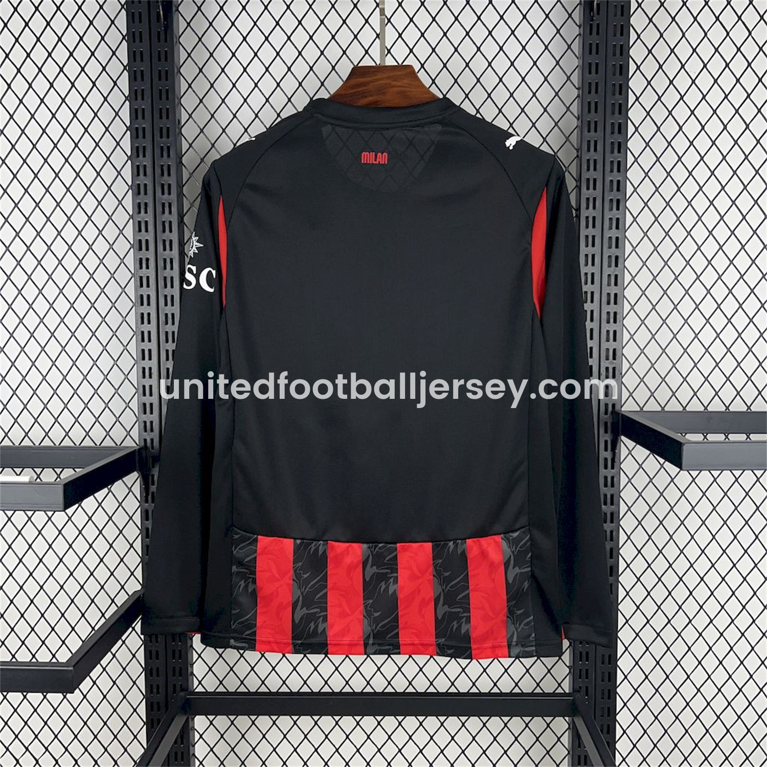 unitedfutballjersey-AC Milan 25-26 Home Long Sleeves Jersey - Fans Version