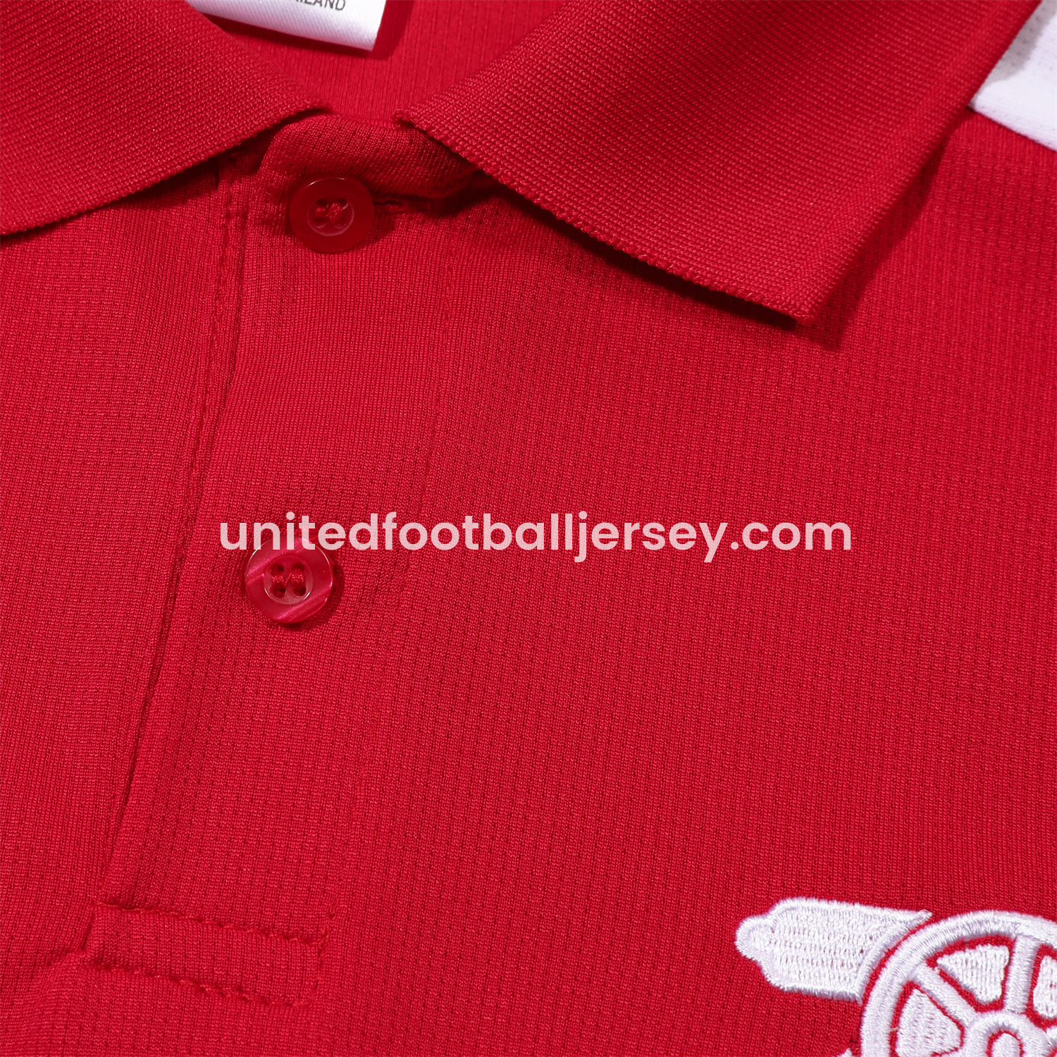 unitedfutballjersey-Arsenal 25-26 POLO Short-Sleeve Training Set - Red Top and Deep Blue Pants
