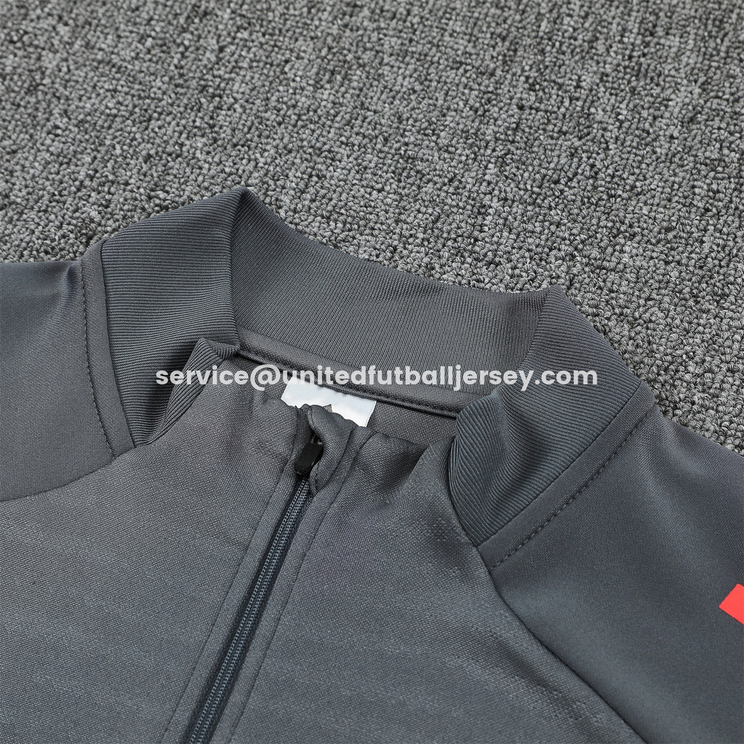 unitedfutballjersey-Bayern Munich 25-26 Long Sleeves Training Set - Dark Grey And Red Top & Pants