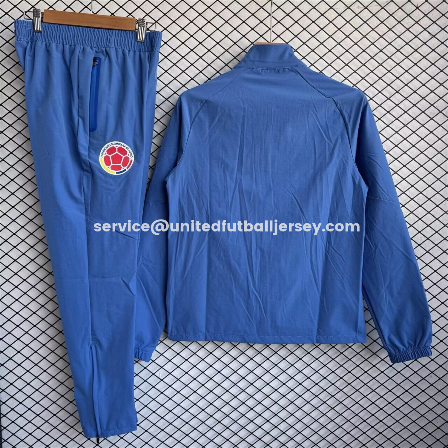 unitedfutballjersey-Colombia 2026 Windbreaker Training Set - Ocean Blue Top and Pants