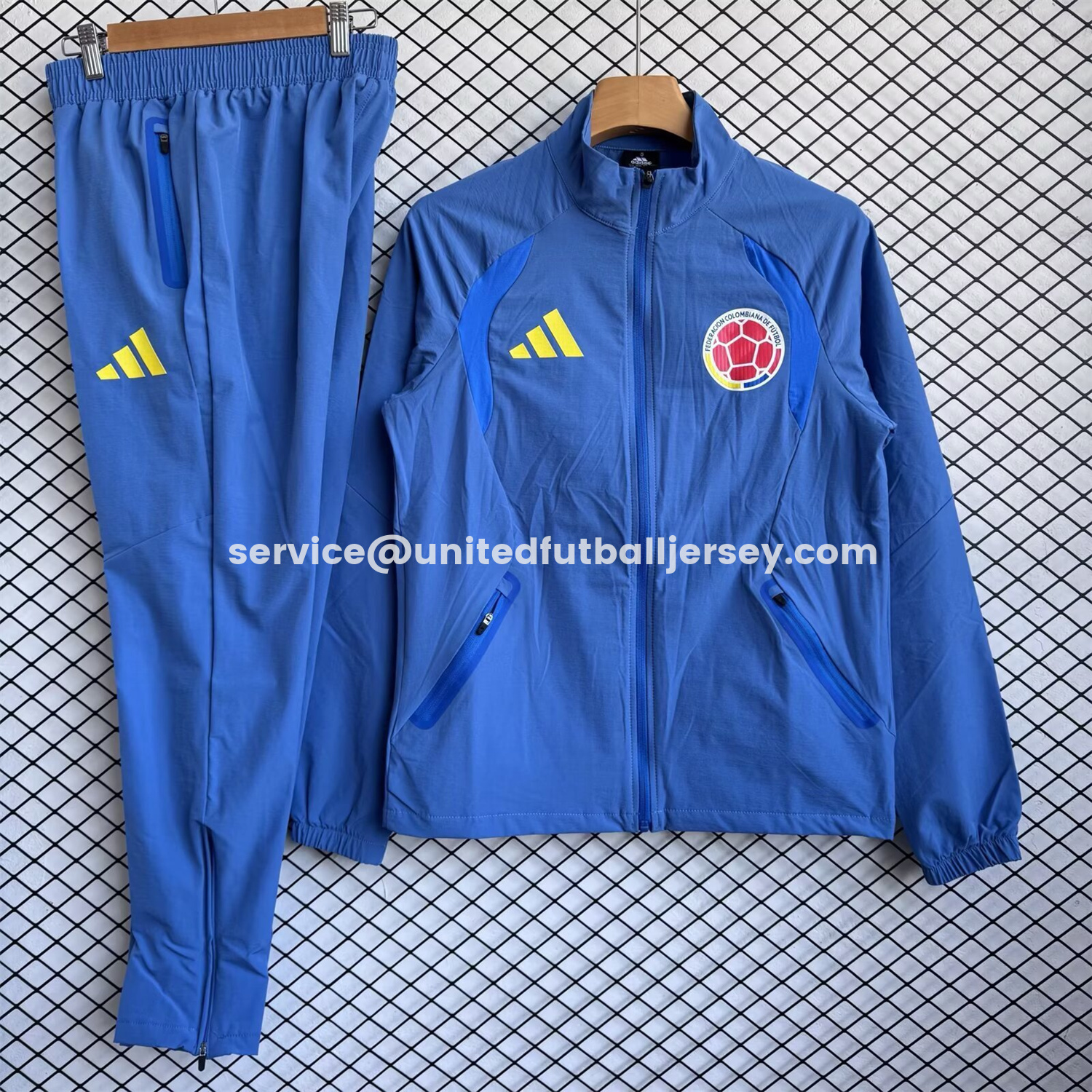 unitedfutballjersey-Colombia 2026 Windbreaker Training Set - Ocean Blue Top and Pants