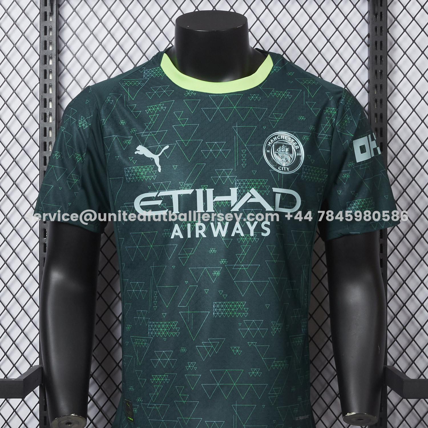 unitedfutballjersey-Manchester City 25-26 Fourth Green Jersey - Player Version