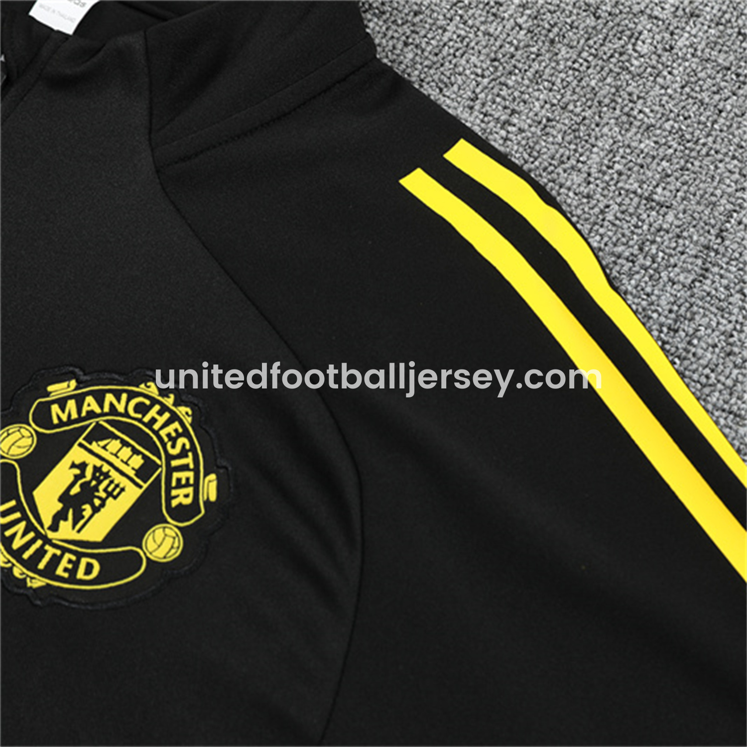 unitedfutballjersey-Manchester United 25-26 Kid Long Sleeves Training Set - Black Top & Black Pants