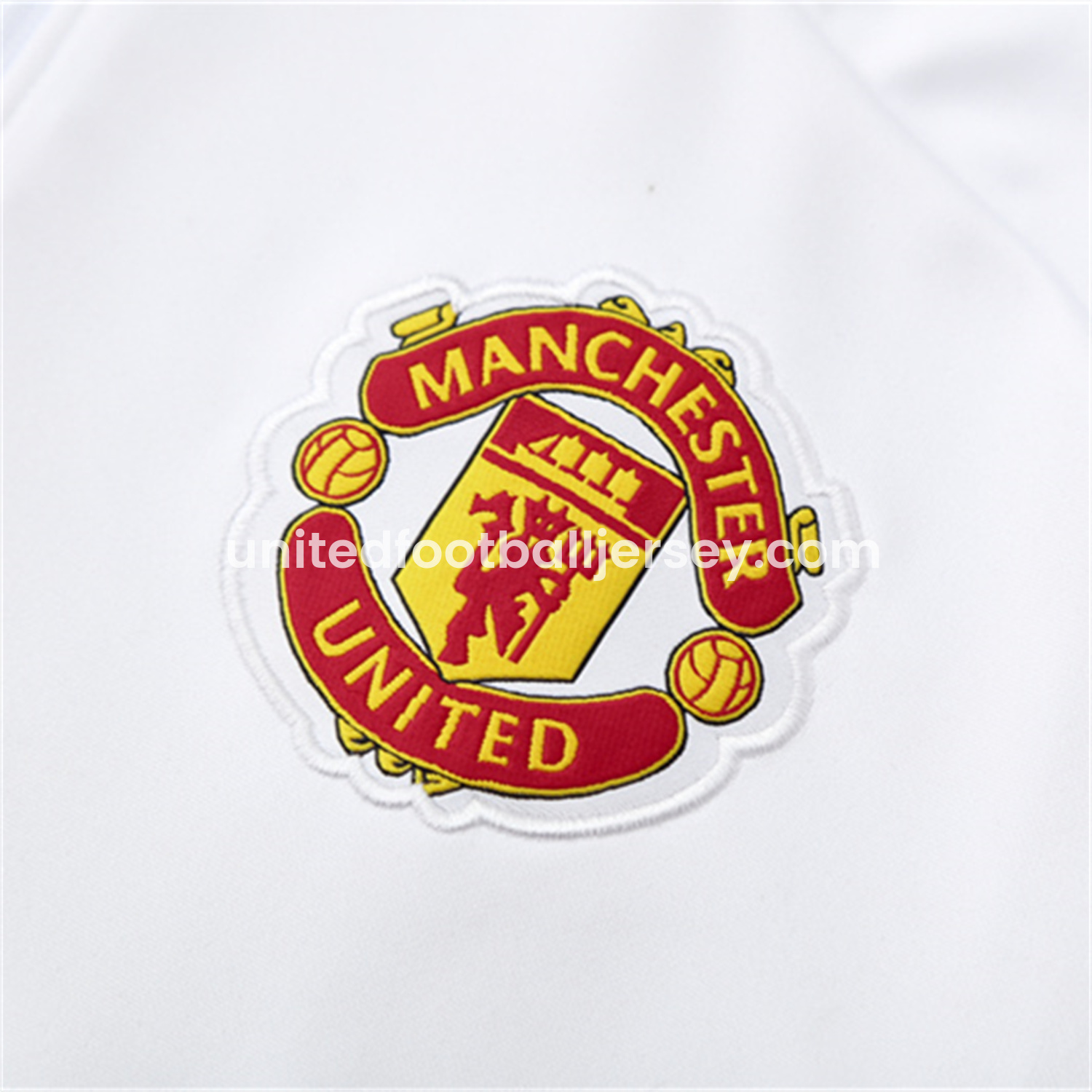 unitedfutballjersey-Manchester United 25-26 Long Sleeves Training Set - White Top & Black Pants