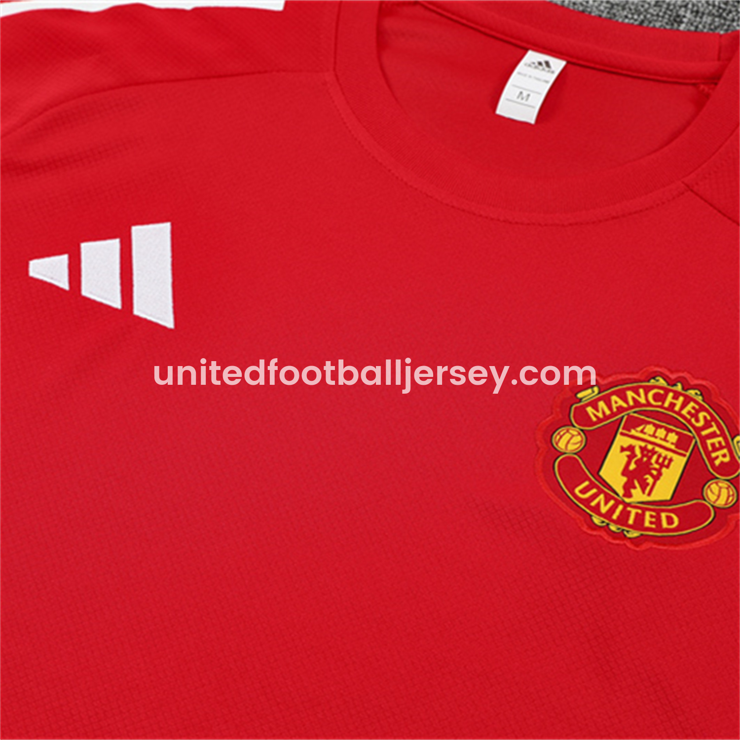 unitedfutballjersey-Manchester United 25-26 Kid Short-Sleeve Training Set - Red Top & Black Shorts