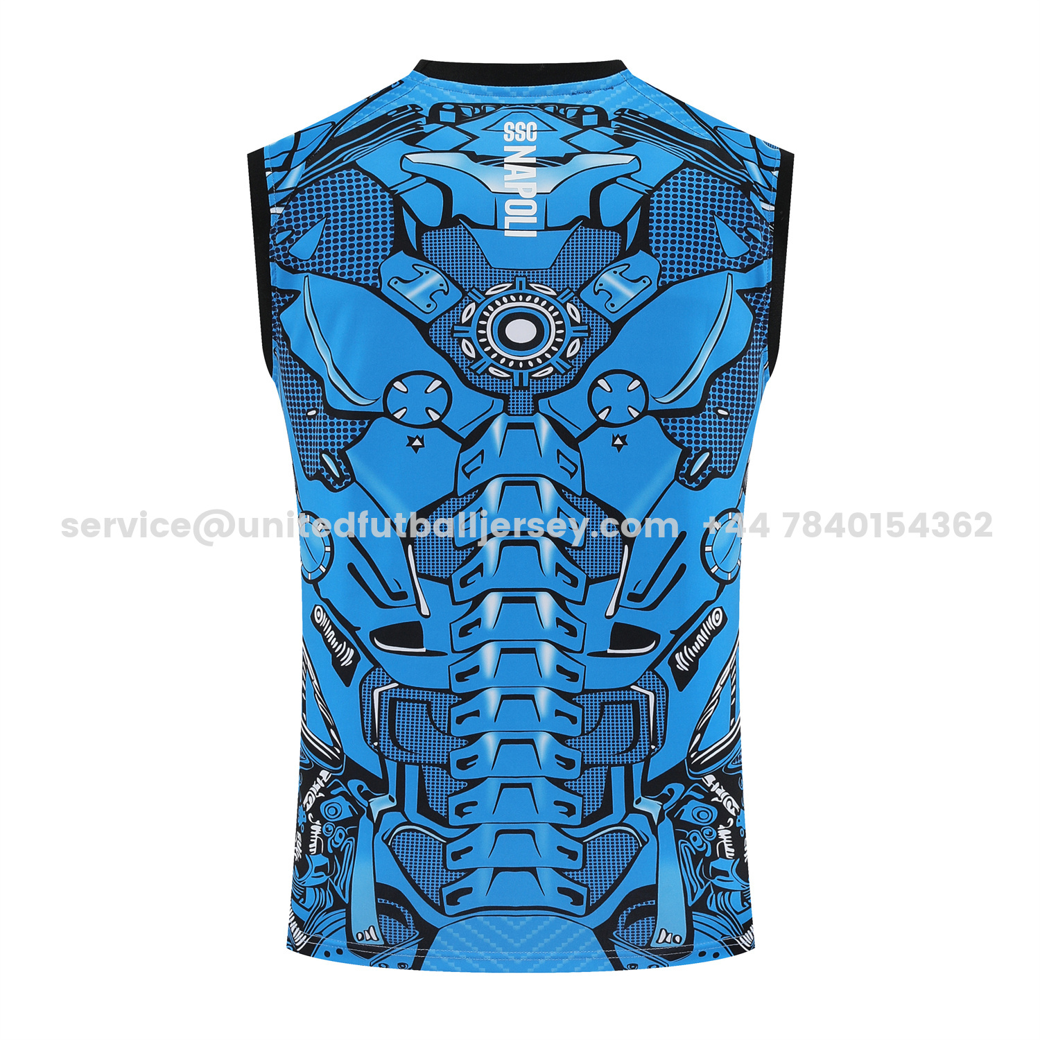 unitedfutballjersey-Napoli 25-26 Vest Training Set - Blue Mecha Vest & Black Shorts