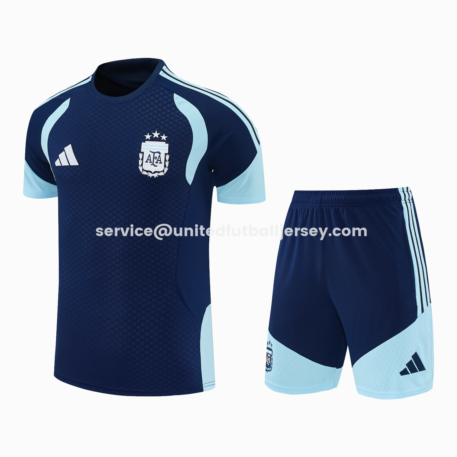 unitedfutballjersey-Argentina 2026 Short-Sleeve Training Set - Dark Blue Top and Shorts