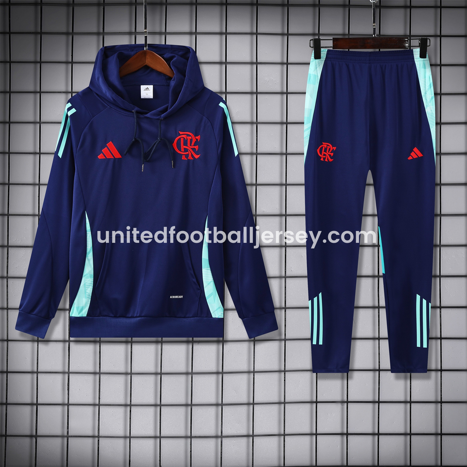 unitedfutballjersey-Flamengo 25-26 Training Hoodie Set - Royal Blue Top and Pants