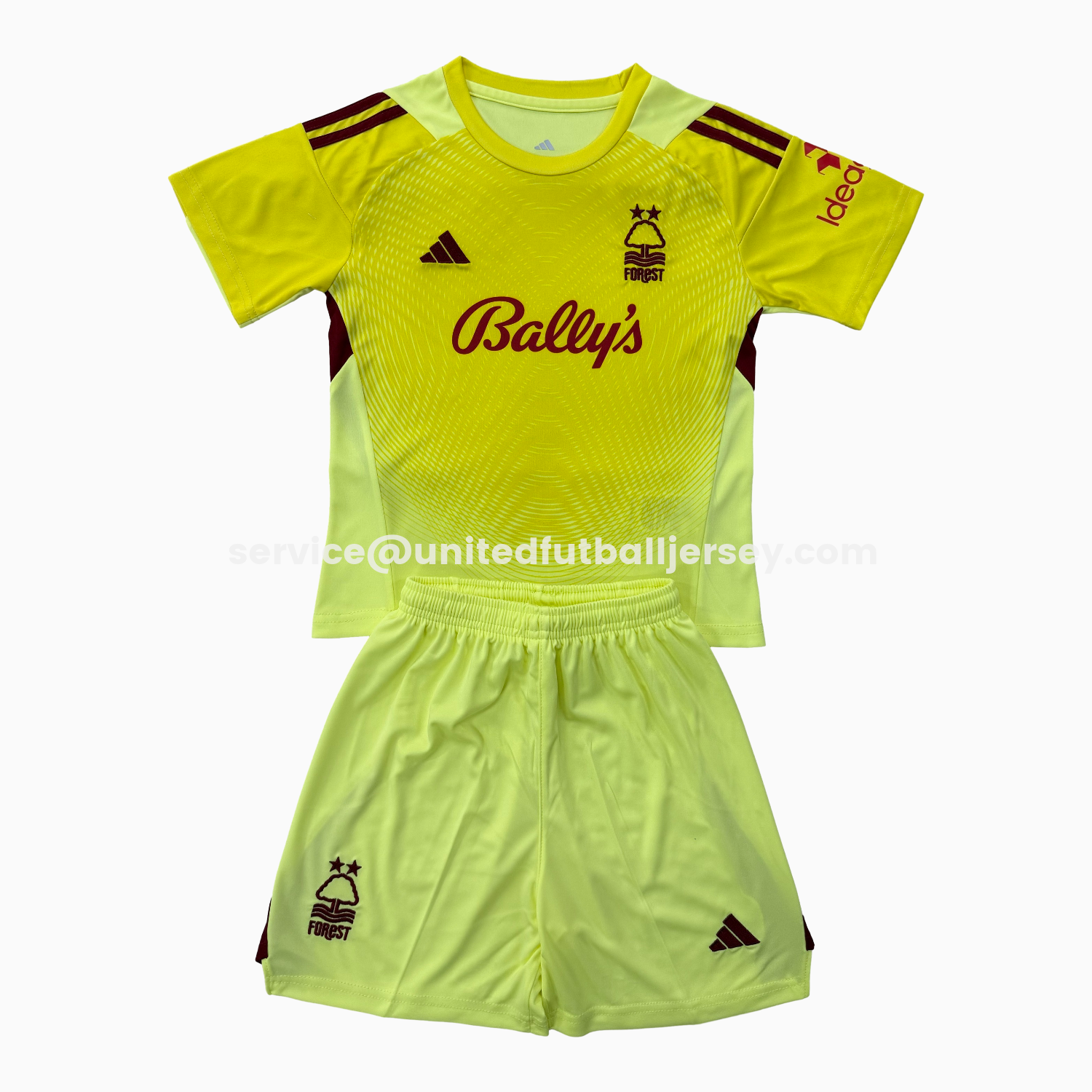 unitedfutballjersey-Nottingham Forest 25-26 Yellow Goalkeeper Kids Kit