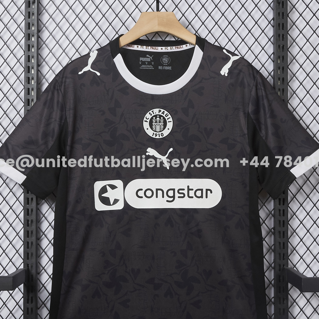 unitedfutballjersey-St. Pauli 25-26 Third Black Jersey - Fans Version