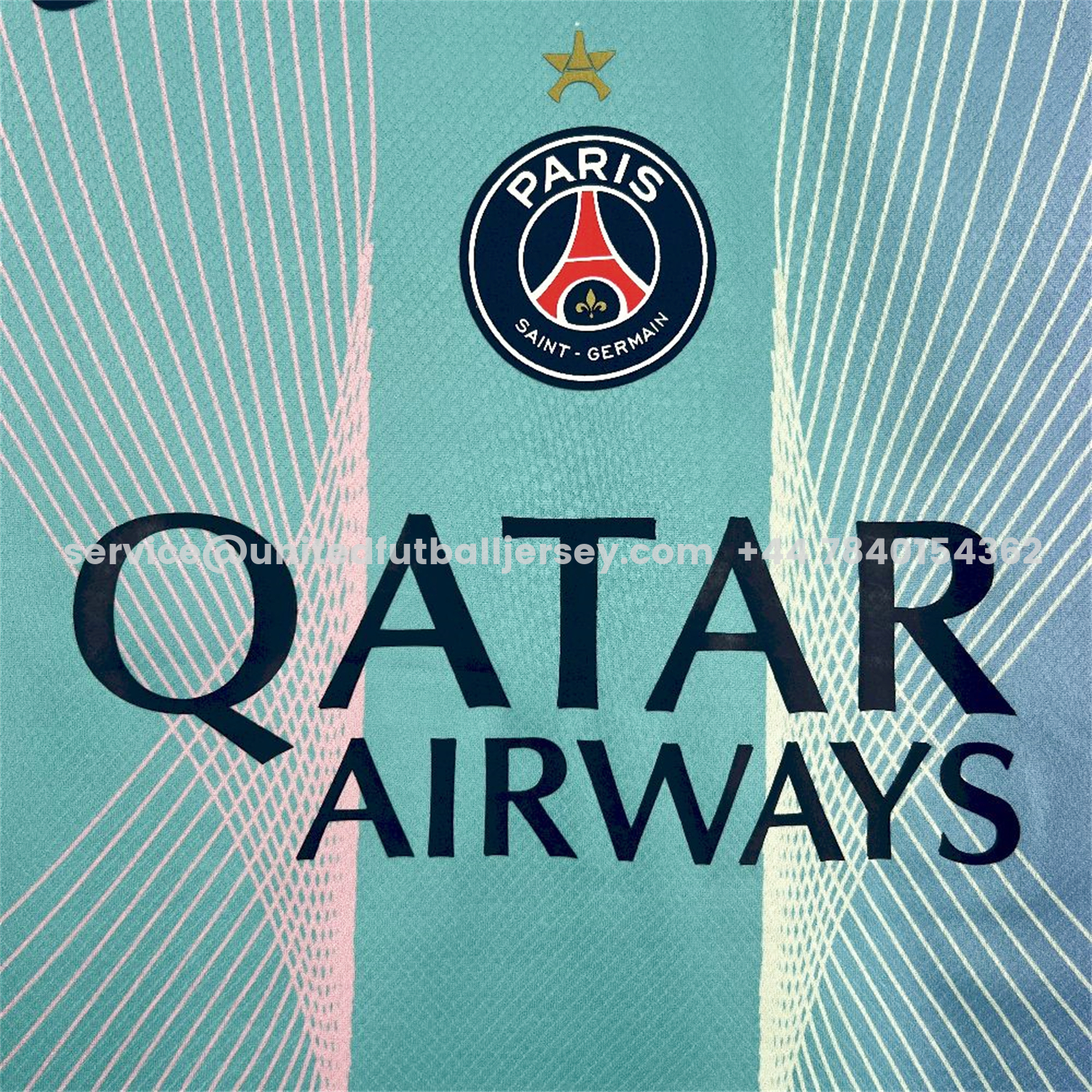 unitedfutballjersey-Paris Saint-Germain PSG 25-26 T90 White Lines Light Blue Gradient Special Jersey - Fans Version