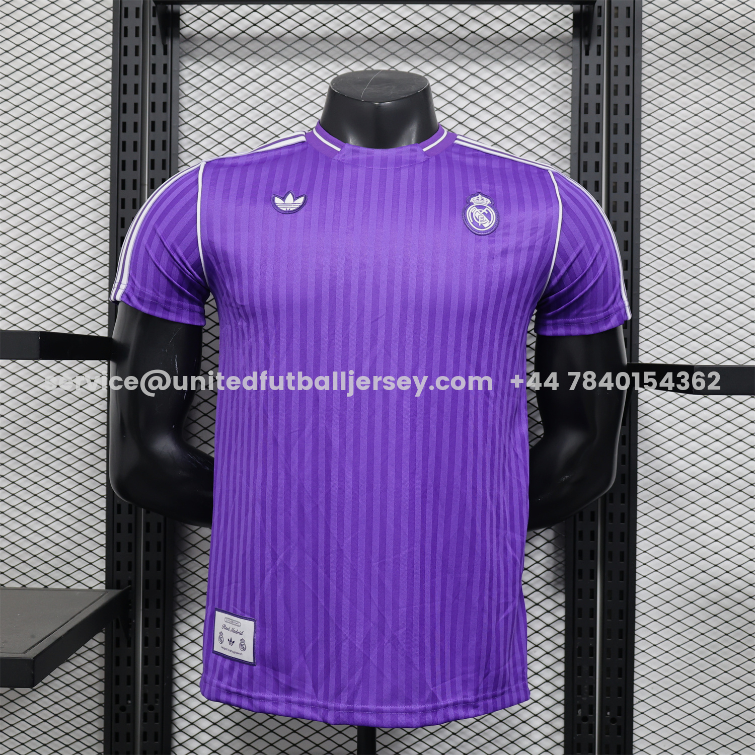unitedfutballjersey-Real Madrid 25-26 Icon Range Trefoil Purple Travel Jersey - Player Version
