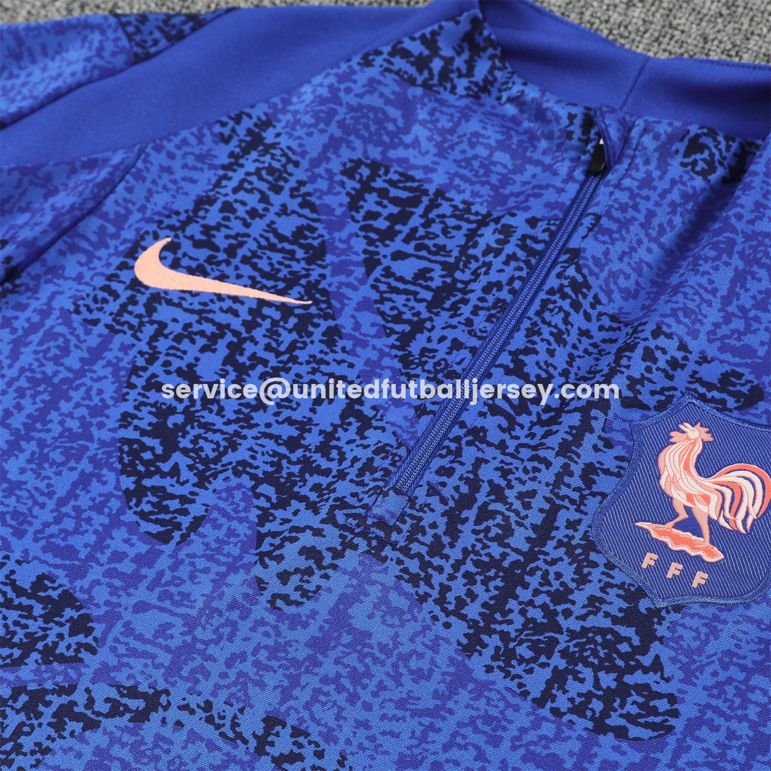 unitedfutballjersey-France 2026 Long Sleeves Training Set - Ocean Blue Top & Dark Blue Pants