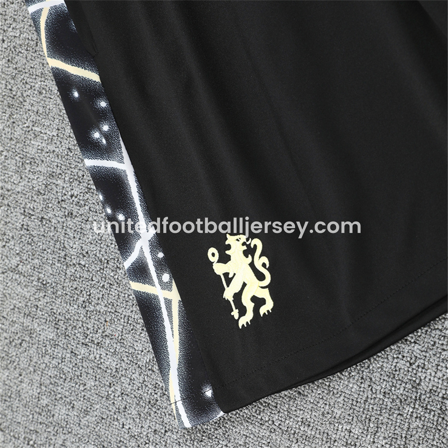 unitedfutballjersey-C.H.E.L.S.E.A 25-26 Vest Training Set - Yellow Fluorescent Rays Black Vest & Black Shorts