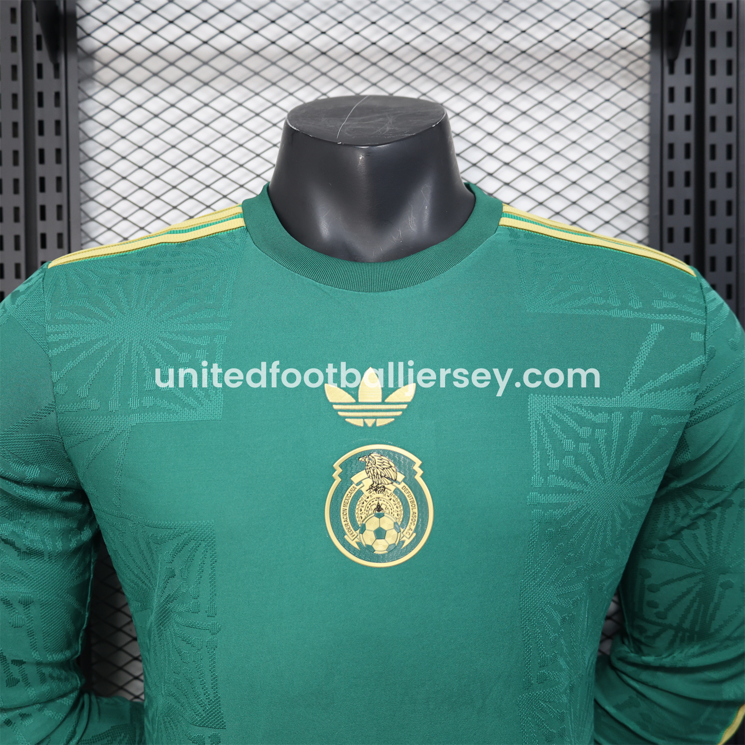 unitedfutballjersey-Mexico 2025 Gold Cup Green Long Sleeves Jersey - Player Version