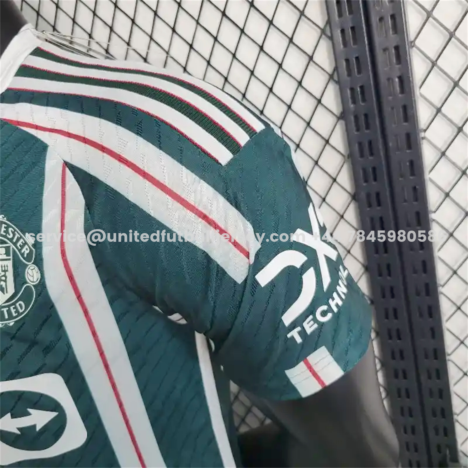 unitedfutballjersey-Retro Manchester United 2023-24 Away Green Jersey - Player Version