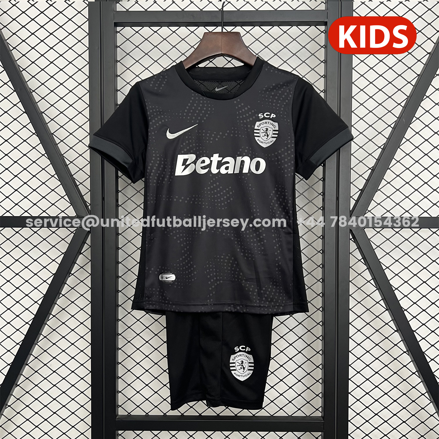 unitedfutballjersey-Sporting CP 25-26 Black Special Kids Kit