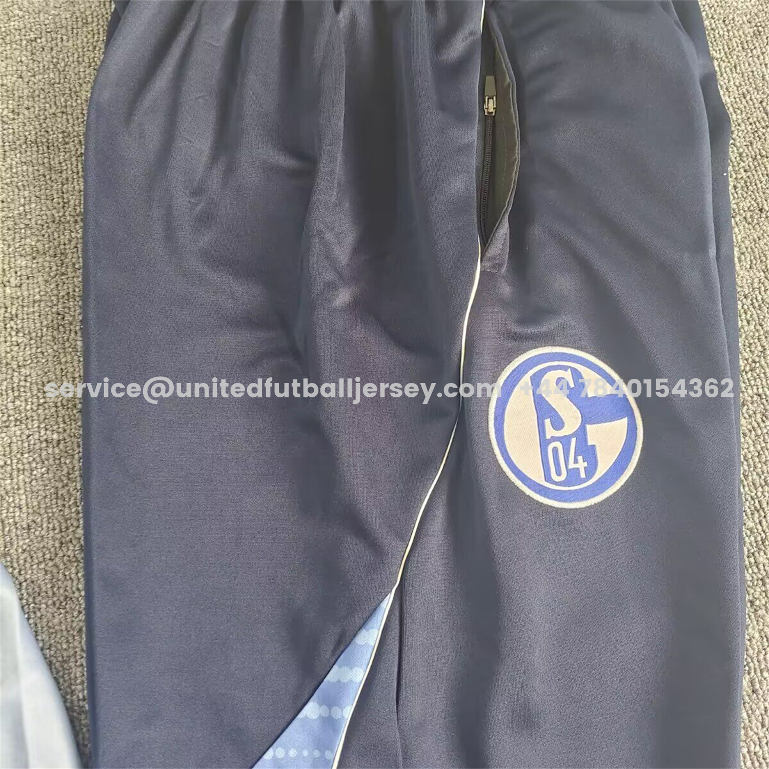 unitedfutballjersey-Schalke 04 25-26 Long Sleeve Training Set - Deep Blue Top & Deep Blue Pants