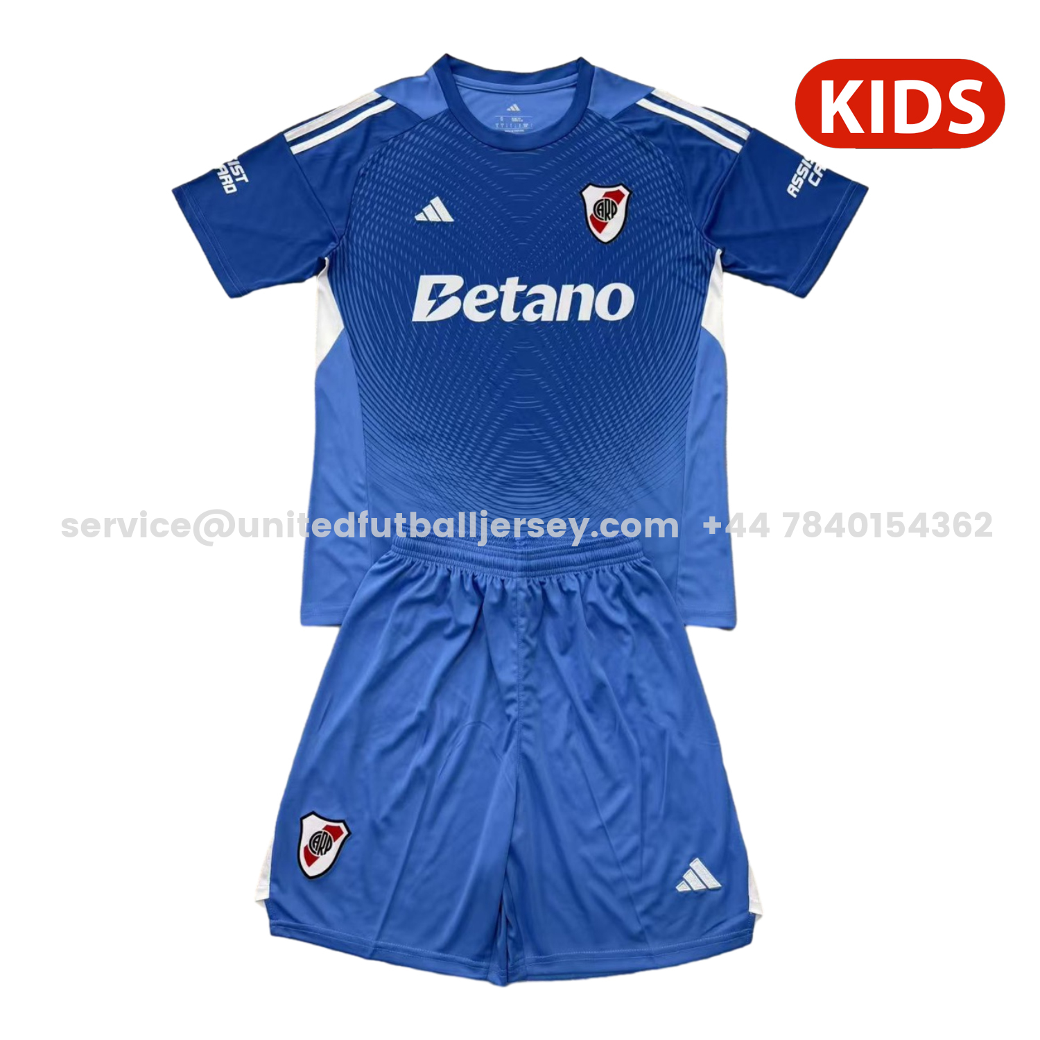 unitedfutballjersey-River Plate 25-26 Blue Goalkeeper Kids Kit