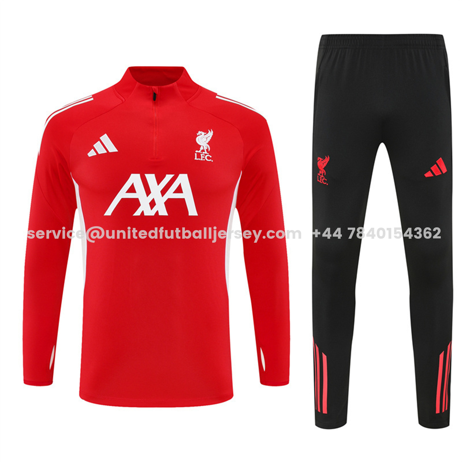 unitedfutballjersey-Liver.pool 25-26 Kids Long Sleeve Training Set - Red Top & Black Pants