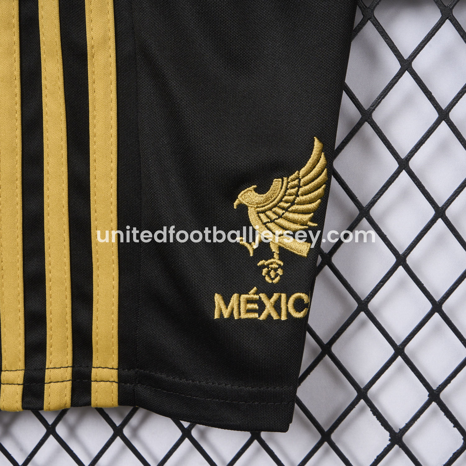unitedfutballjersey-Mexico 2025 Gold Cup Black Kids Kit
