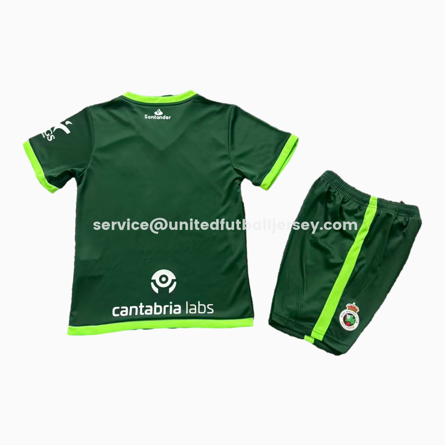 unitedfutballjersey-Racing de Santander 25-26 Away Green Kids Kit