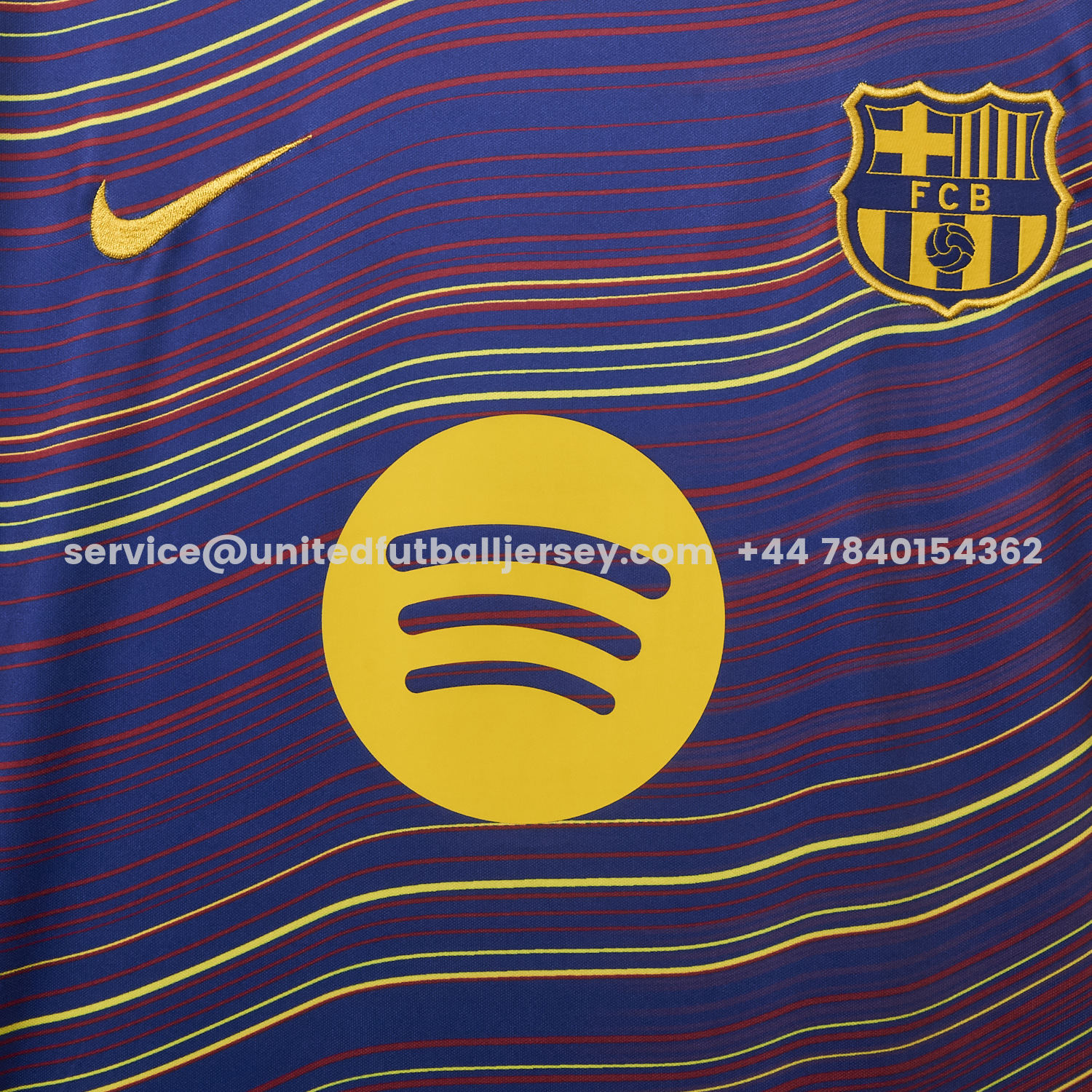 unitedfutballjersey-Barcelona 25-26 Deep Blue Pre-Match Training Jersey with Colorful Lines - Fans Version
