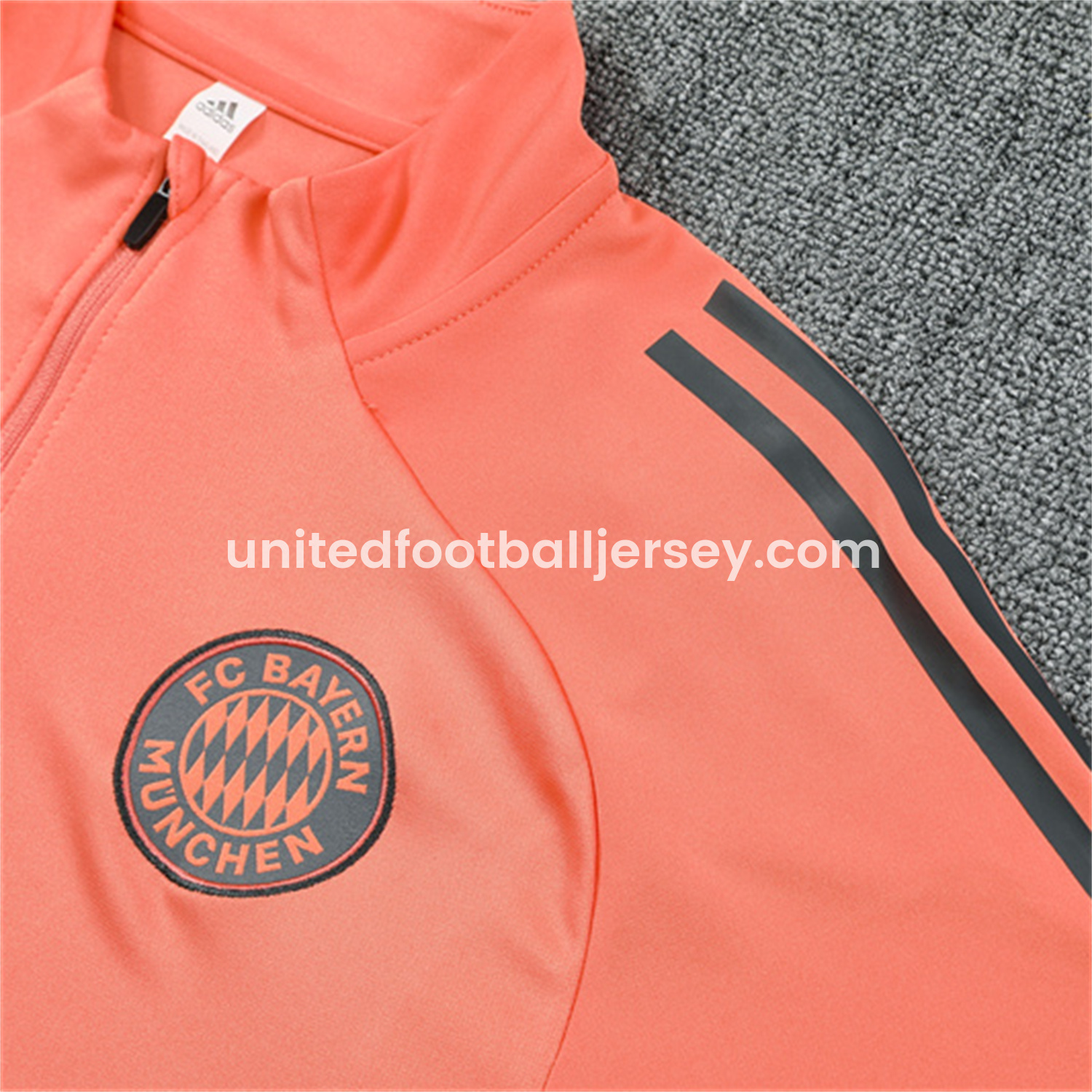 unitedfutballjersey-Bayern Munich 25-26 Long Sleeves Training Set - Orange Top & Gray Pants