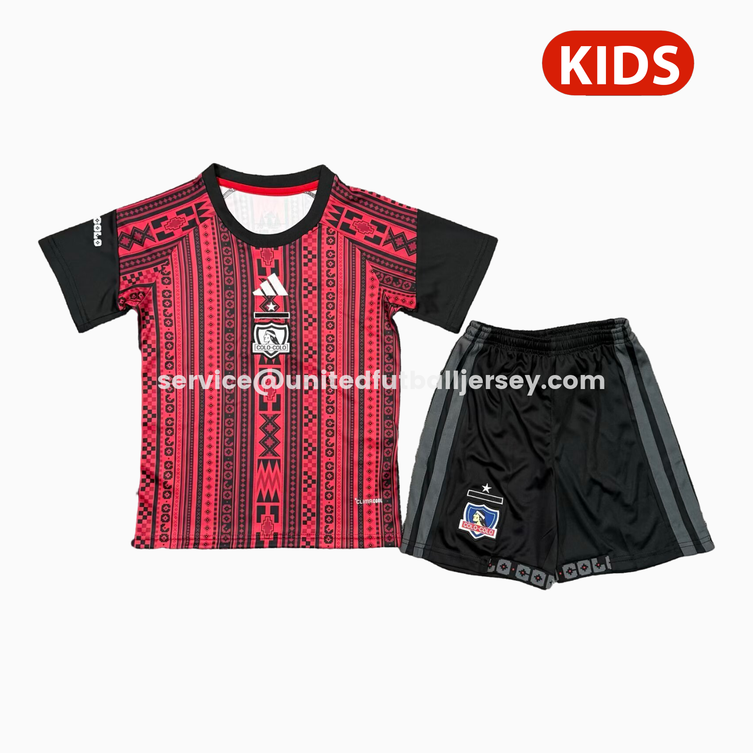 unitedfutballjersey-Colo Colo 25-26 Red Pre-Match Kids Kit