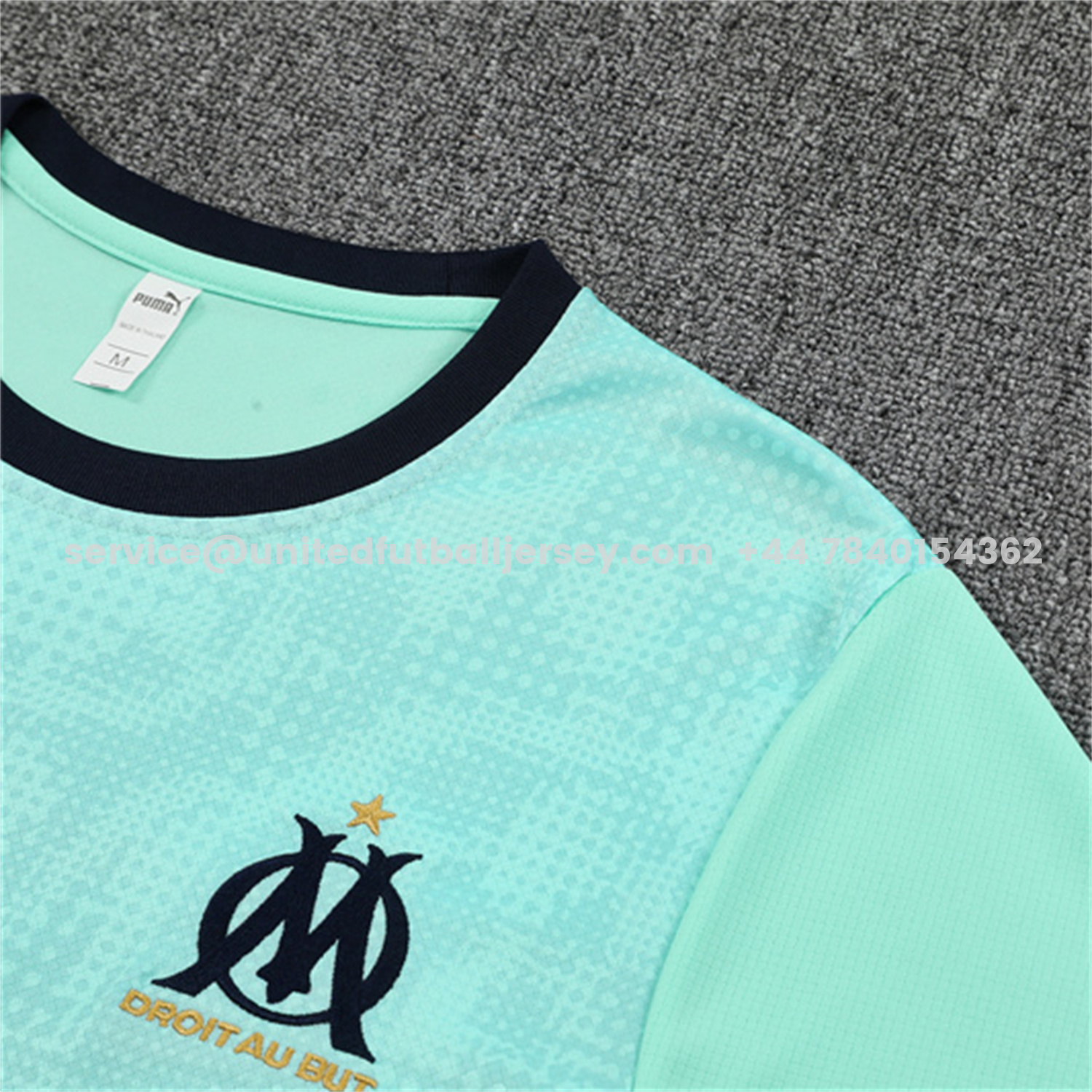 unitedfutballjersey-Marseille 25-26 Short-Sleeve Training Set - Nattierblue Top & Deep Blue Pants
