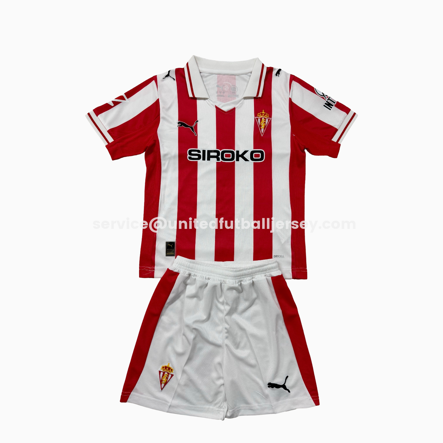 unitedfutballjersey-Sporting Gijon 25-26 Home Men's Adult Jersey Set - Fans Version