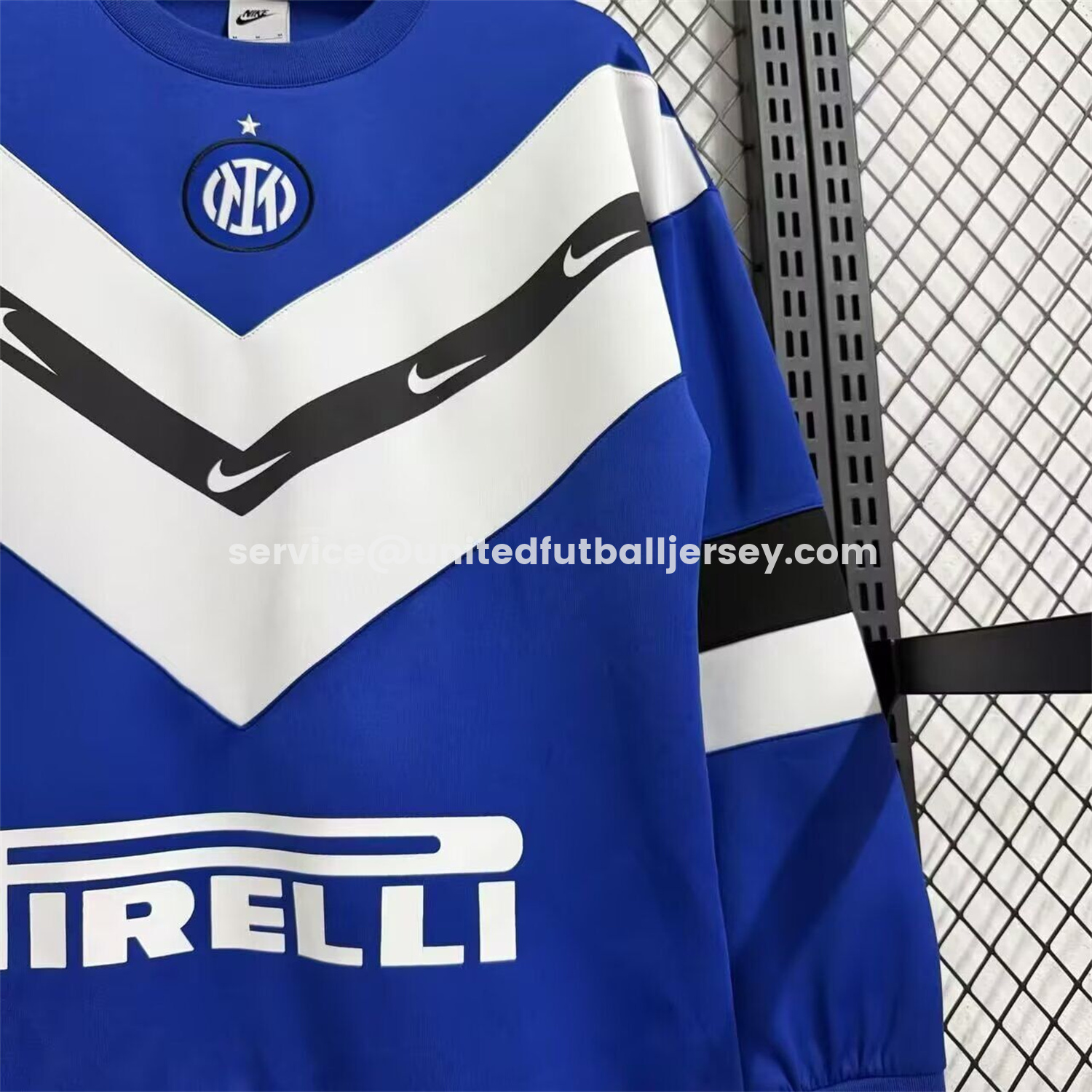 unitedfutballjersey-Inter Milan Blue And White Unisex Pullover Hoodieullover Hoodie