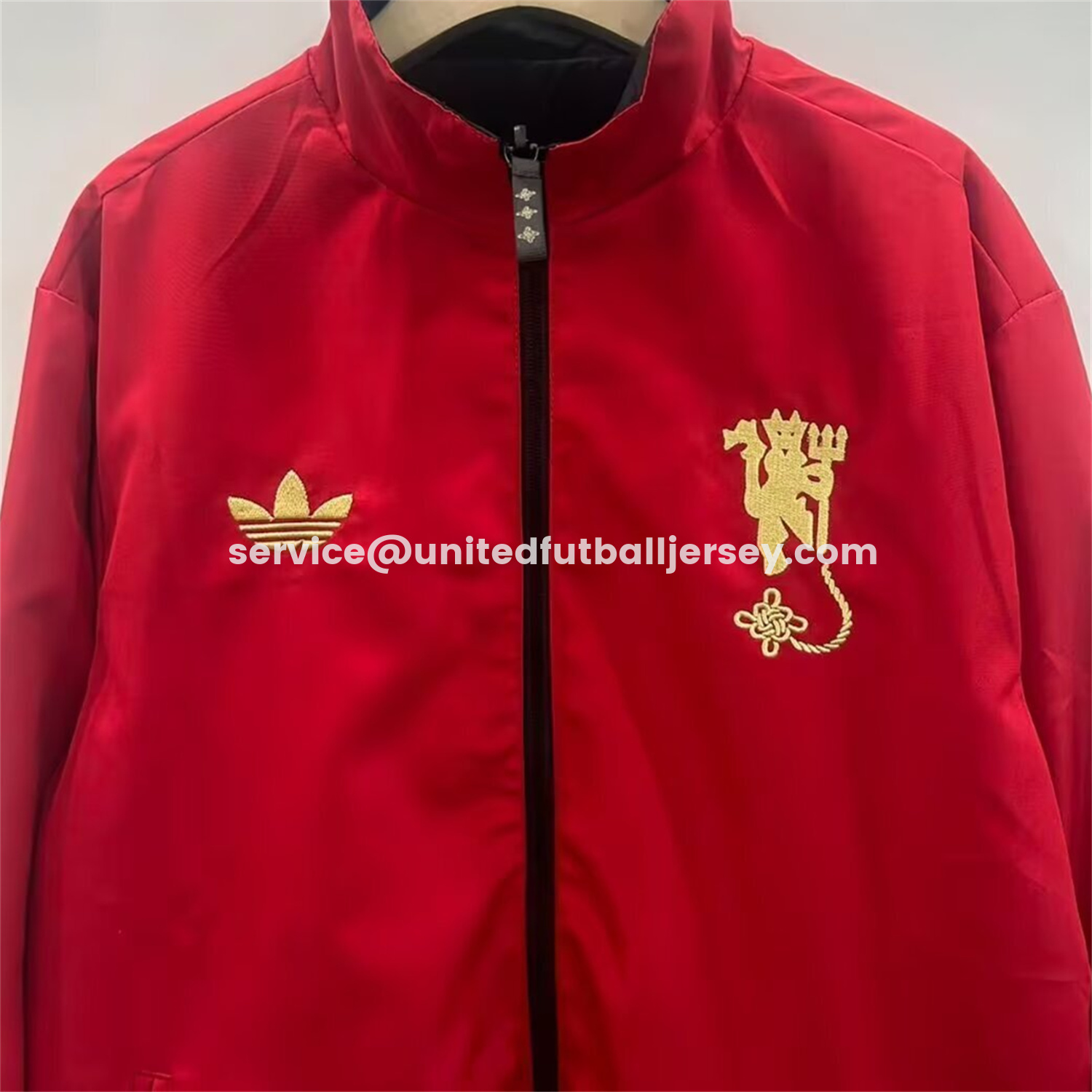 unitedfutballjersey-Manchester United 25-26 Double Sided Reversible Windbreaker - Black & Red