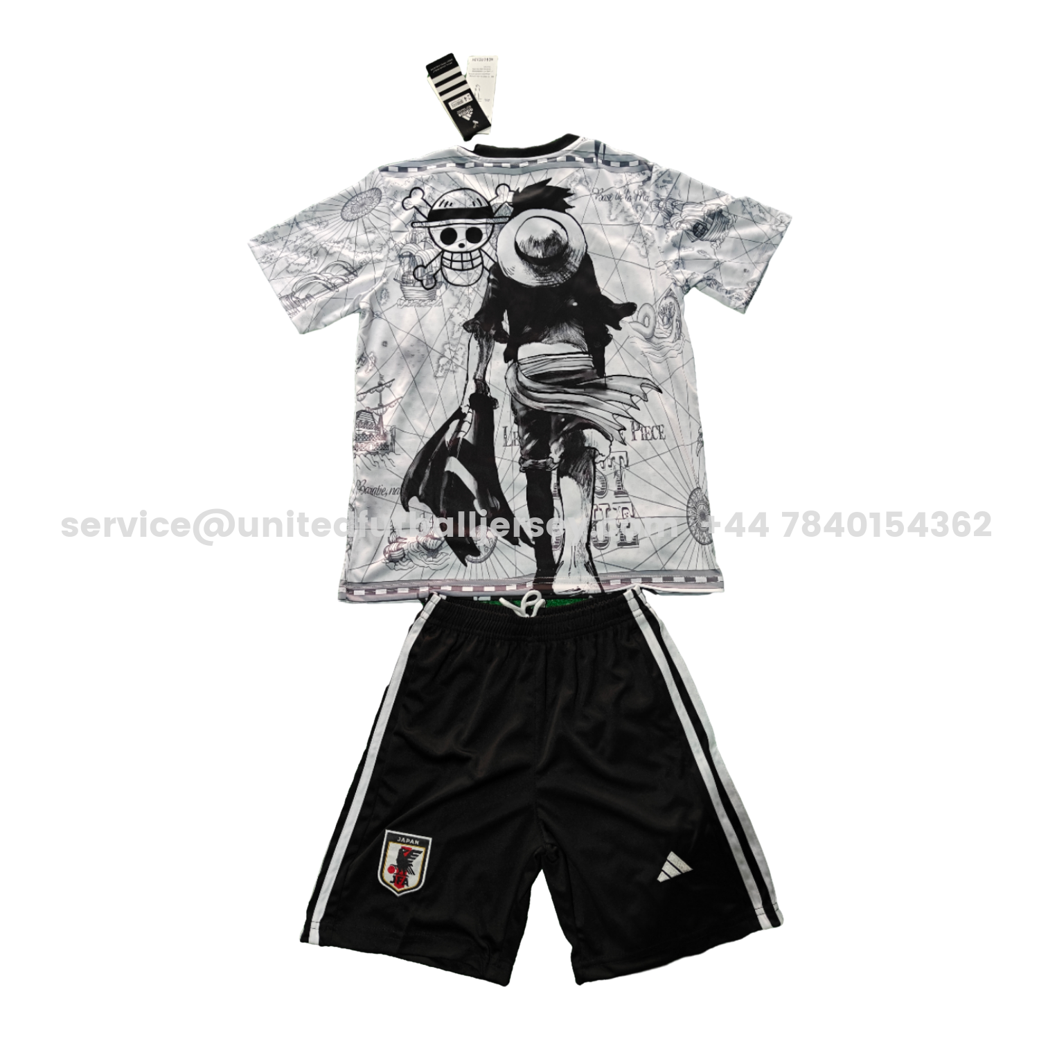 unitedfutballjersey-Japan 25-26 One Piece Luffy White And Black Special Kids Kit