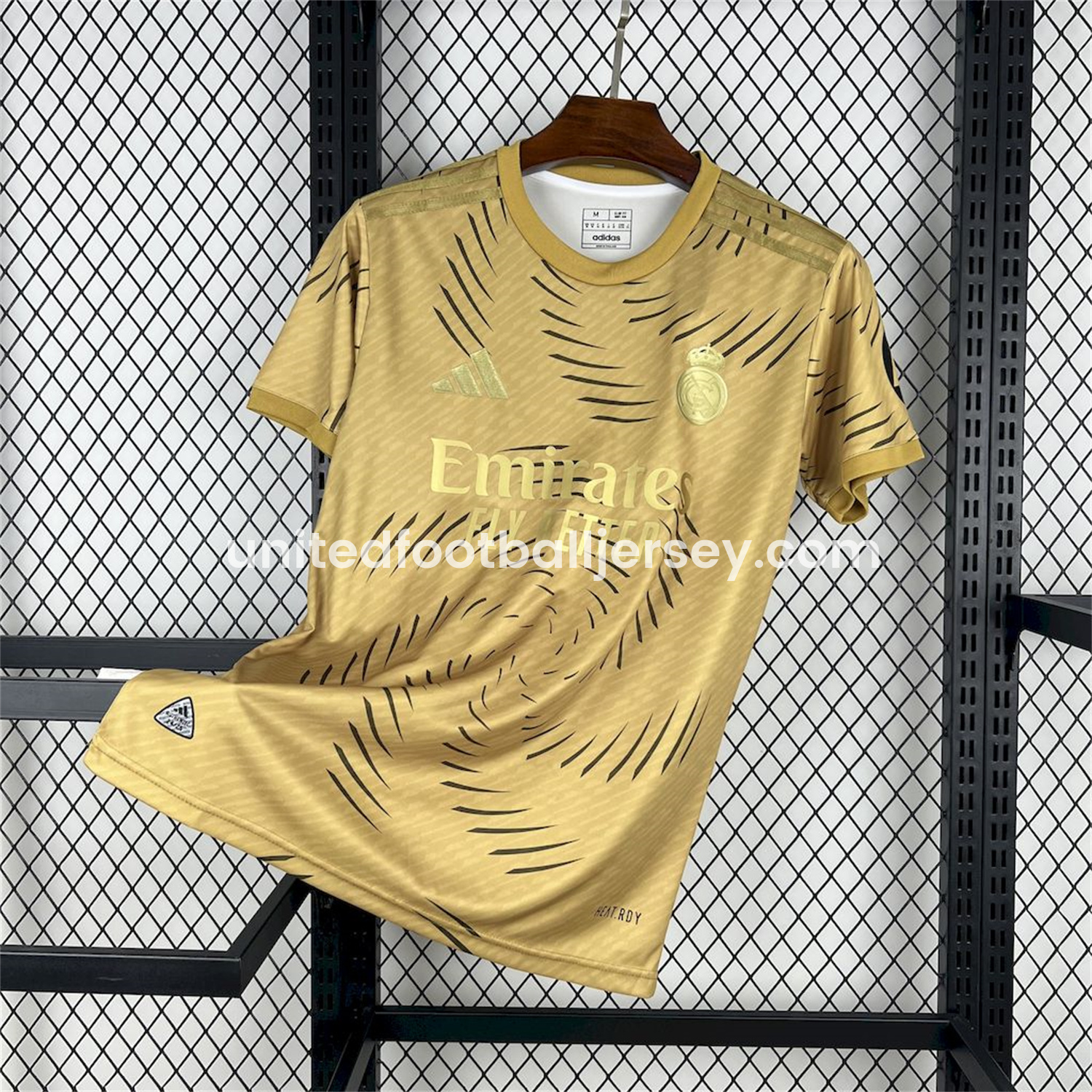 unitedfutballjersey-Real Madrid 25-26 Gold Swirl Training Jersey - Fans Version