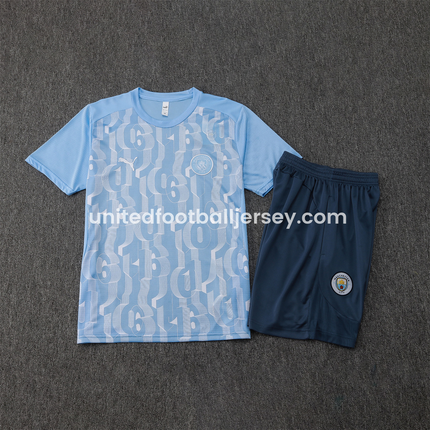 unitedfutballjersey-Manchester City 24-25 Short-Sleeve Training Set - Light Blue
